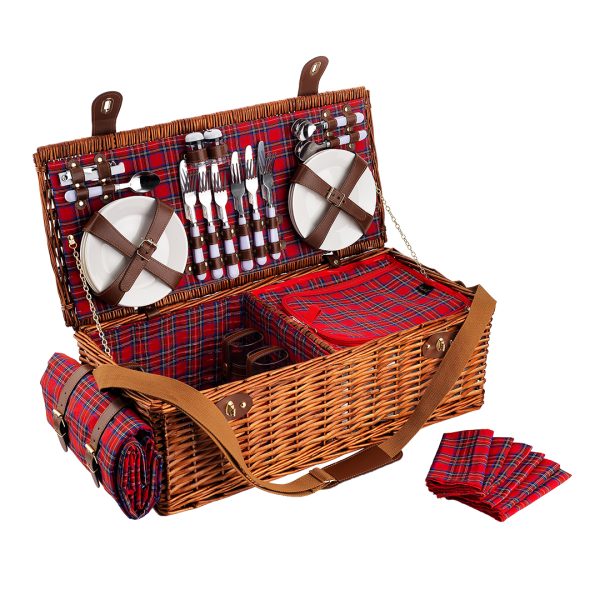6 kişilik Ekose Desenli Piknik Sepeti (NZ-36) (Ön Sipariş)