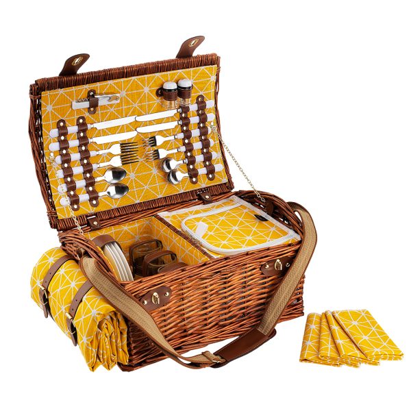 4 kişilik Yıldız Desenli Piknik Sepeti (NZ-34) (Ön Sipariş)