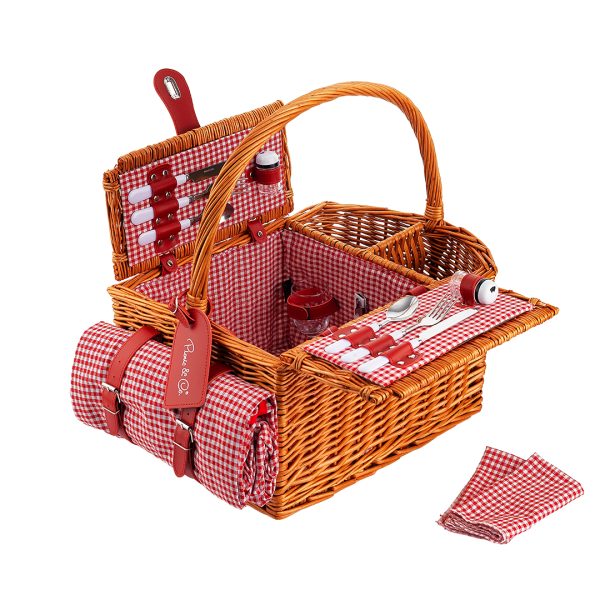 2 kişilik Pötikare Desenli Piknik Sepeti (NZ-35) (Ön Sipariş)